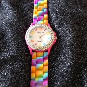 Geneva Watch Vintage Rainbow